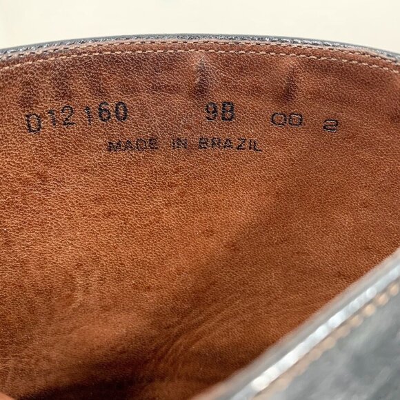 COLE HAAN Country Ankle Boots Black Square Toe Zipper Decorative Buckle SZ 9B - Picture 8 of 9